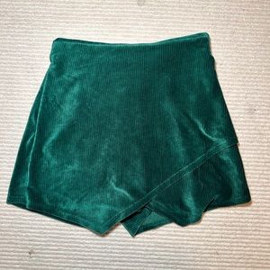 Forest green corduroy skort